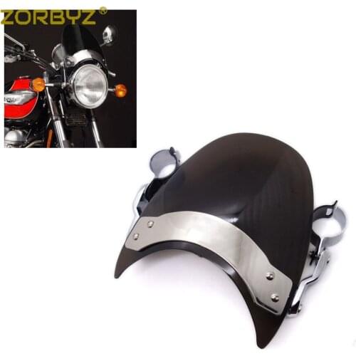 ZORBYZ Motorcycle Smoke Fork Mount Windscreen Windshield For Harley Honda Yamaha Kawasaki Suzuki Victory