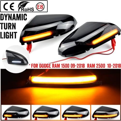 2pcs Amber For Dodge Ram 1500 2500 2009-2012 2013 2014 Car Led Side Mirror Light Turn Signal Dynamic Indicator Lamp Accessories