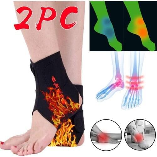 2pcs Self-heating Magnet Ankle Support Brace Guard Adjustable Foot Retainer Heath Care Winter Warm Sports Injury Protector #YJ