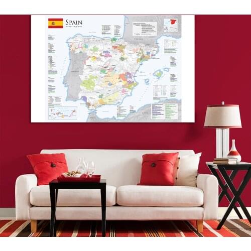 225*150cm The Spain Wine Distribution Map Non-woven Canvas Painting Large Poster Home Decoration Study Supplies In Spanish