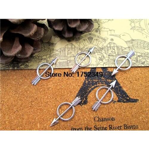 30pcs Antique silver Arrow Charm Pendant - Victorian Vintage Style 13x28mm