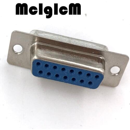 5pcs/lot DB15 Female Plug Connector 15P 15Pin Solder Type Serial Port Adapter 2 LINE Connector Free Shipping
