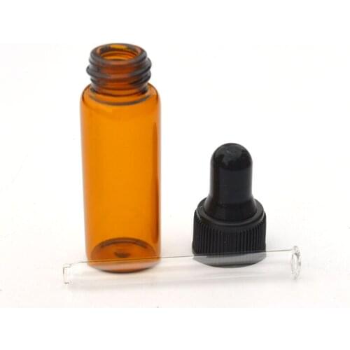 5000pcsSmall Amber Glass Bottles Small Dropper Vial For Perfume Essential Oil 5ml Glass Dropper Bottle