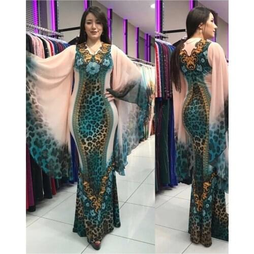 African Dresses For Women Leopard Print African Clothes Boubou Africain Muslim Womens Dress 2019 Autumn Women Ankara Dresses