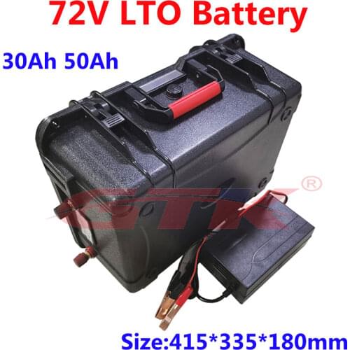 GTK 72V 50Ah 30Ah Lithium Titanate Battery Pack 20000 cycles 2.4v LTO cells for motorcycle Forklift boat inverter +5A Charger