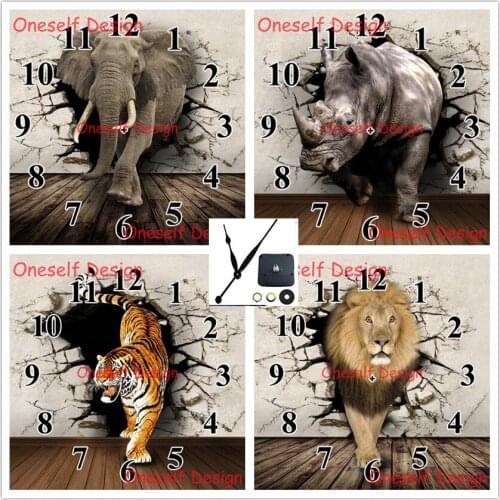 Diamond painting with Mechanical clock eleplant 5d diamond embroidery full set with clock diy diamond mosaic sale wall sticker