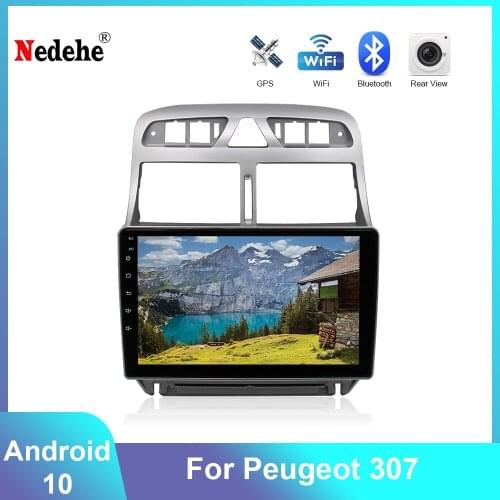 2 DIN Android 10.0 Autoradio Stereo Multimedia Player For Peugeot 307 307CC 307SW 2002-2013GPS Navigation Head Unit Wifi