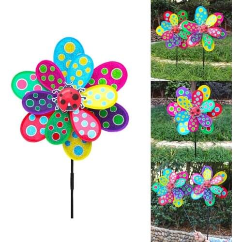 Sequins Colorful Dot Windmill Wind Spinner Pinwheels Home Garden Yard Decoration Kids Toys New