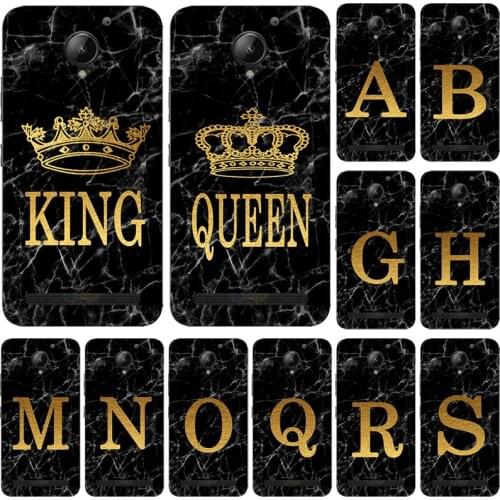 Phone case for Lenovo Vibe C2 / C2 Power K10A40 Marble Golden alphabet background Soft Print Cover Fundas