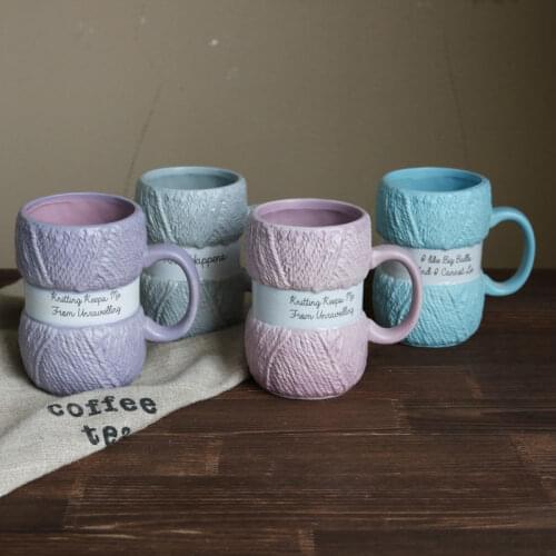 Color Woolen Shape Mug Ceramic Water Cup Tea Cup Coffee Cup