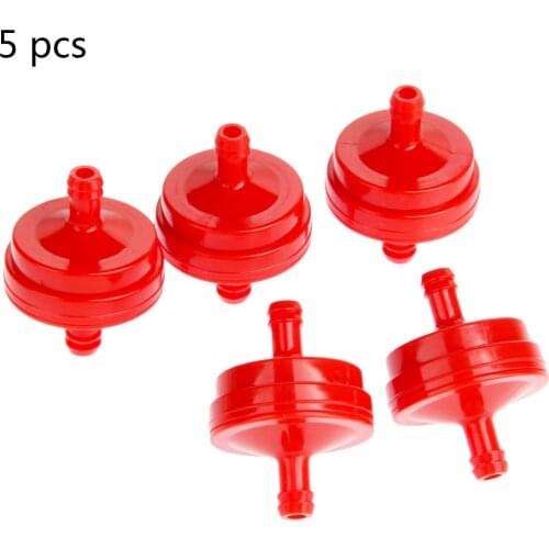 5pcs Lawn Mower Plastic Red Inline Fuel Filter for Briggs and Stratton Inline In Line Fuel Filter Lawn Mower Red 298090 298090S