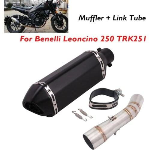 For Benelli Leoncino 250 TRK251 Motorcycle Exhaust System Muffler Baffle Escape Tip Header Connecting Link Tube Pipe