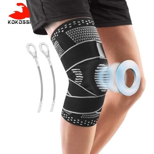 KoKossi 1PC Sport Running Knee Pads Brace Support Basketball Volleyball Patella Protection Silicone Spring Kneepads Protector