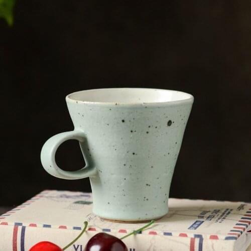 Natural Kiln Spots Handmade White Simple Modern Ceramic Coffee Cup Porcelain Tea Cup Milk Mug Cafe Kitchen Accessories 2021