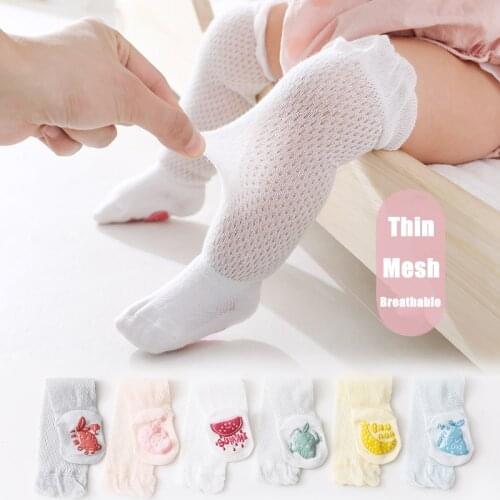 Summer Thin Baby Knee Length Socks Anti-Mosquito Baby Socks Newborn Cotton Socks Children Anti-Slip Foor Socks