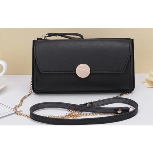 Fashion Women Wallets Large Capacity Solid Women Shoulder Bag Casual PU Leather Long Ladies Wallet Zipper Handbag Messenger Bag