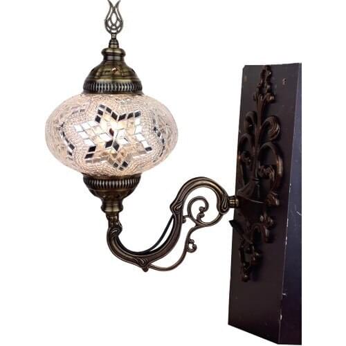 Mozaik Aplik Otantik Gece Lamba El Yapımı Mozaik Bahçe Lambası