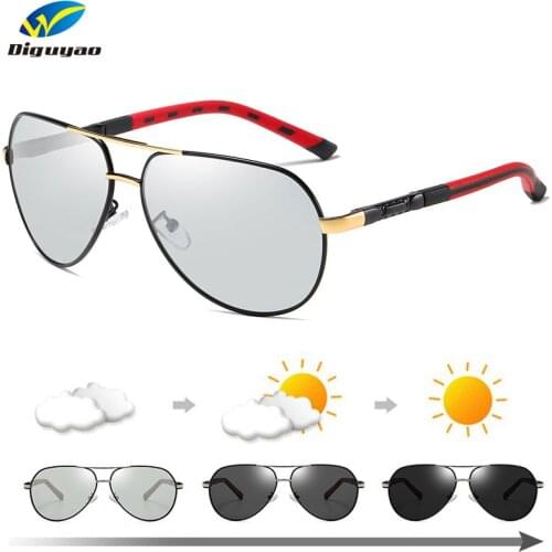 Sunglasses Women 2020 Vintage Aluminum Polarized Chameleon Day Night Photochromic Men Driving glasses original Brand box