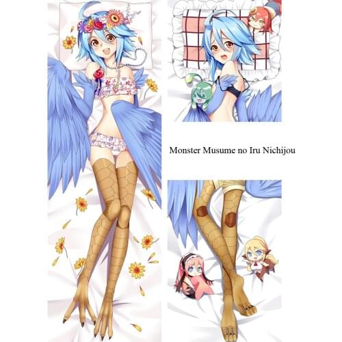 Anime Monster Musume No Iru Nichijou Papi Dakimakura Hugging Body Pillowcase Otaku Throw Pillow Cover Home Bedding