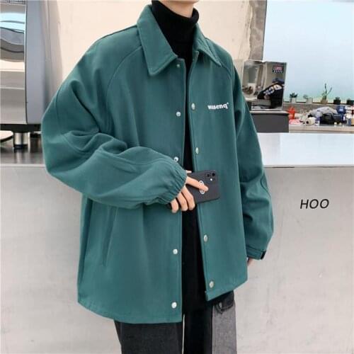2021 Spring and Autumn New Overalls Jacket Men 's Korean -Style Trendy Loose Student Leisure Jacket Top