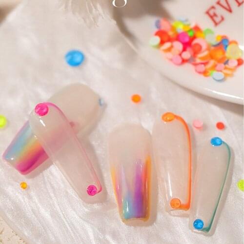 New Fluorescent Colorful Nail Art Rhinestones Mixed Flat Bottom Candy Color 3D Nail Art Decoration Charm Manicure Accessories