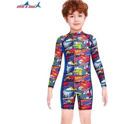 Boys Girls UPF 50+ Sun Protection Long Sleeve One Piece Swimsuit with Zipper Rash Guards Swimwear Bathing Suit