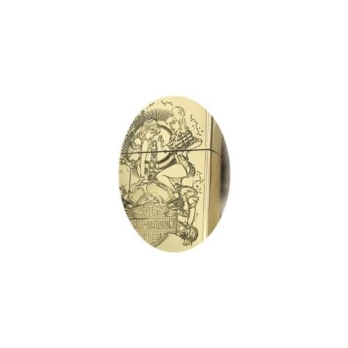 Original Zorro Kerosene Lighter Pure Copper Shell Brass Carving Locomotive Girl Business Gift Collection Outside Ignition Tool