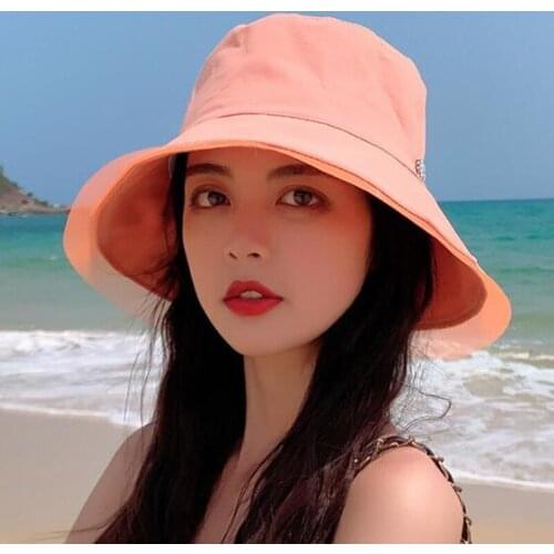 Foldable Womens Bucket Hat New Summer Mesh Side Brim Decoration Sunscreen Flat Cap Multicolor Female Travel Panama Beach Hats