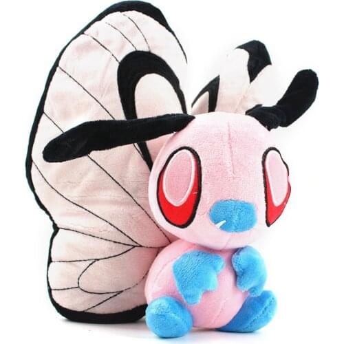 11.7" 30cm Butterfree Plush Dolls Cartoon Pink Shiny Butterfly Anime Q Version Animal Stuffed Toys Birthday Gift for Children