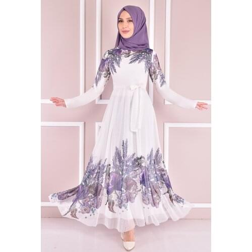 Tül Elbise Beyaz KBR21304