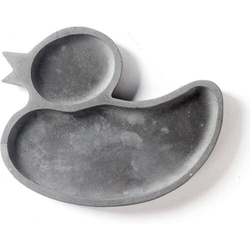 Silicone Concrete Molds 3D Duck Shaped Snacks Tray Mould