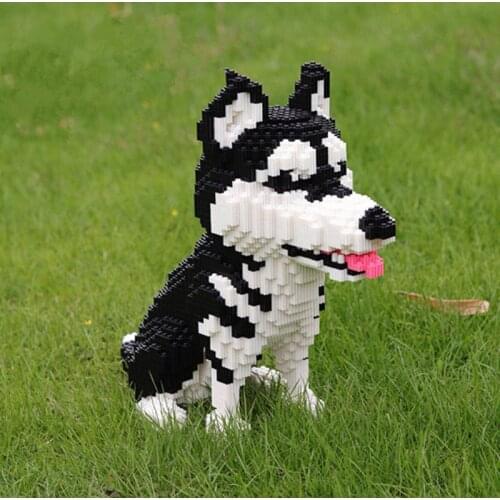 Big Size Xizai Connection Animal Building Blocks Toy Corgi Dog Husky Auction Figures Brinquedos for Children Gift Christmas 8036