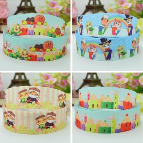 SUPWRF 16 22mm 38 50 75mm Anpanman Printed grosgrain ribbon hair bow DIY hair accessories decoration 50 Yards B0929
