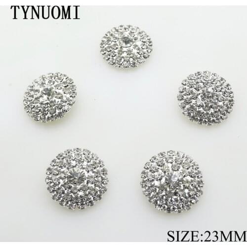 TYNUOMI 10pcs / lot23MM Rhinestone Button Clothing Sewing Decorative Button DIY Craft Decoration Materials Sale Price