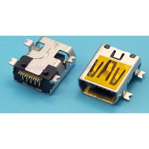 100pcs MINI 10P USB Connector MINI USB 10P For Philips 10P Female Socket 4 SMT foot