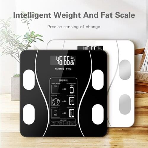 Intelligent Weight Fat Scale Bathroom Smart Digital Scale LED Light Display Wireless Bluetooth Connection Control Weighing Scale