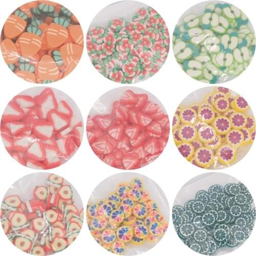 30g Vegetables shape Polymer Clay Slices Sprinkles For Slimes Filling Charms Fluffy Mud Hairpin DIY Craft Handcraft Accessory