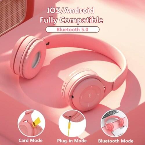 Women HIFI Stereo Earphones Bluetooth Headphone Men Music Headset FM and Support SD Card with Mic for Mobile XiaoMi Sumsamg