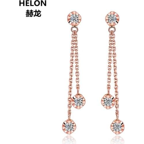 Solid 18k Rose Gold Natural Diamonds Stud Earrings for women Party Engagement Wedding Anniversary Fine Jewelry Earrings Trendy