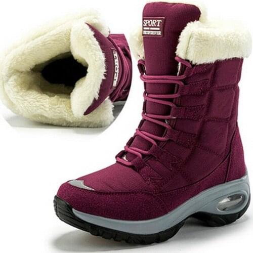 Womens Plus Size Boots Platform High Quality Keep Warm Flat Snow Boots Waterproof Comfortable Thicken Winter Shoes Women