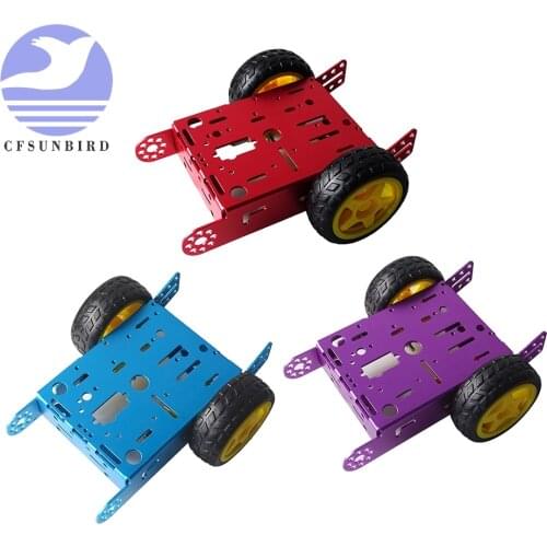 1 * 2WD Aluminium Auto Neue Bildung Spielzeug Roboter Intelligente Auto Legierung Chassis 2WD Smart Roboter Auto Chassis Kit DIY