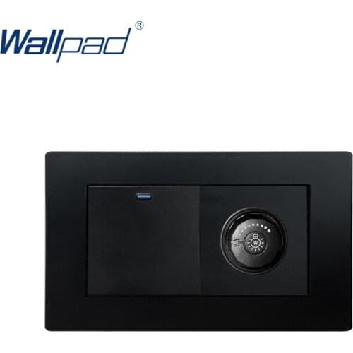 1 Gang 2 Way With Dimmer Wallpad Luxury Wall Light Switch Rocker Switch 16A AC110~250V Black PC Panel
