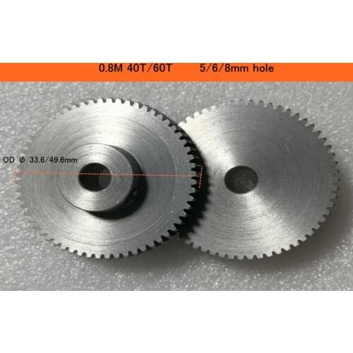 1 Piece) 0.8 Modulus 40 60 Tooth 0.8M 40T 60T For 5 mm 6 8 mm Carbon steel spur gear metal gear