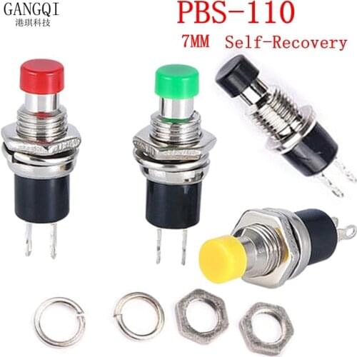 10PCS/LOT Mini Round Momentary Push Button Switch Press The Self-Reset,PBS-110,7MM,Micro Switchs,Normally Open,Normally Closed