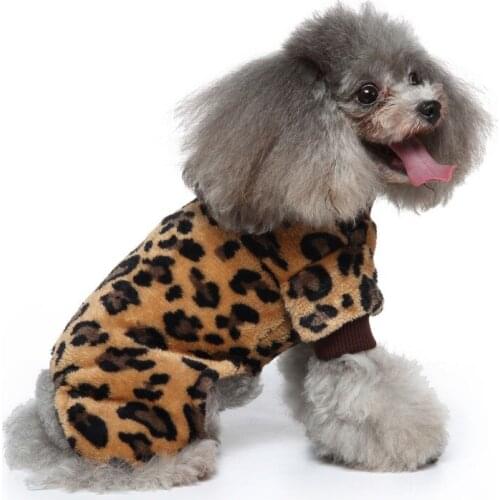 12 13 Styles Soft Leopard Print Pajamas Pet Dog Clothes Coat Costume Yorkshire Chihuahua Dog Clothing Small Puppy Dog Coat