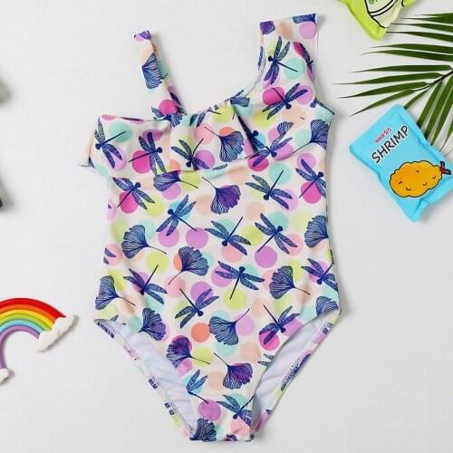 2019 New Girls Swimsuit 3~8Y Girls swimwear Lace floral Childrens Swimwear Swimsuit for Kid Girls Lace Kids Beach wear-SW415