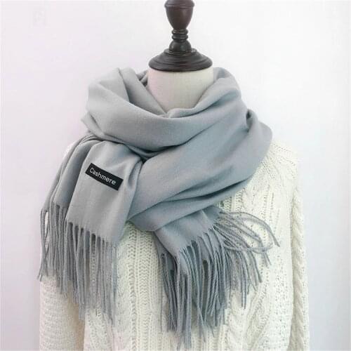 2020 New Winter Soft Warm Cashmere Scarf For Women Wool Scarves Khaki Winter Poncho Imitation Cashmere Scarfs Female Shawl Red