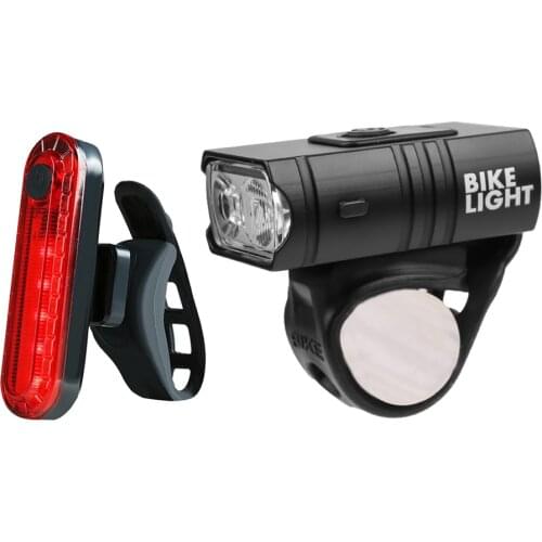 ALLOET One Set Bicycle Light Rainproof USB Charging LED 800 LM MTB Front Lamp Headlight Ultralight Flashlight Bike Rear Lights