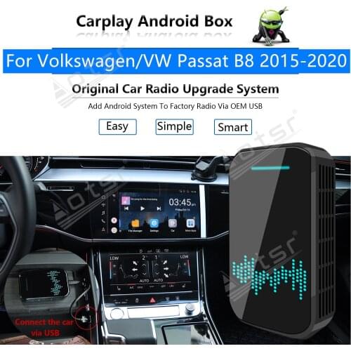 For Volkswagen VW Passat B8 2015-2020 Car Multimedia Player Android System Mirror Link Map Apple Carplay Wireless Dongle Ai Box