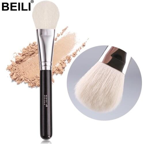 BEILI 1Piece Black Synthetic Hair Nano wool fiber Blush Contour Brush Multi functional Loose Powder Single Vegan Makeup Brushes